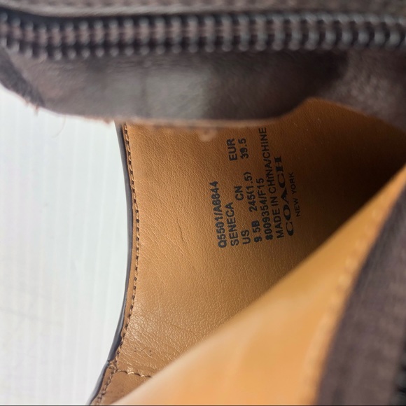 Coach Brown Leather Seneca Wax Heel Booties 9.5B - Picture 4 of 8